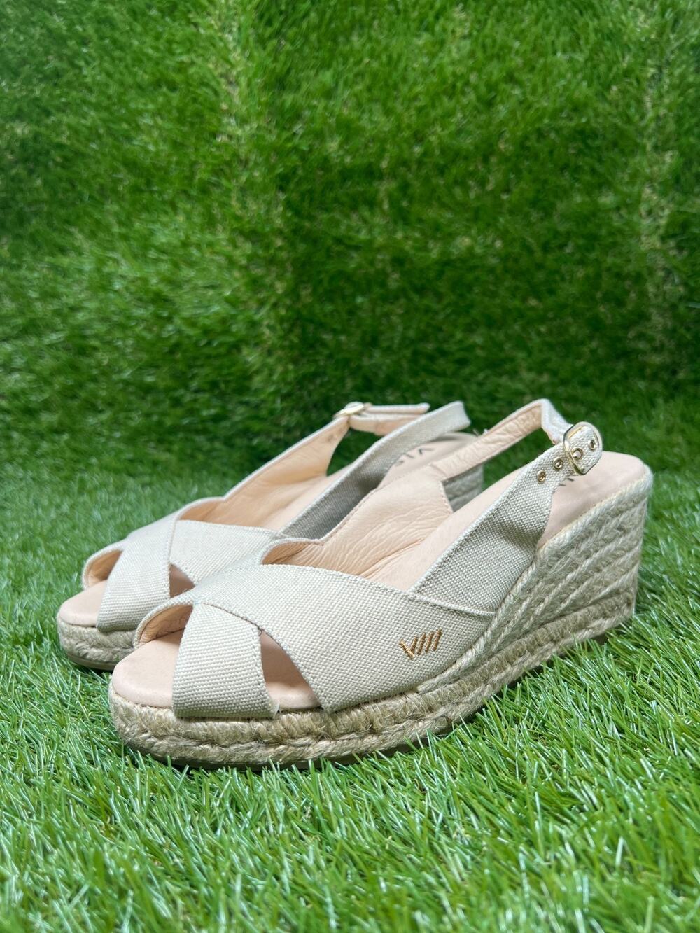 Viscata Llansa Canvas Espadrille Wedge Sandals Shoes EU 36 US 5.5-6
